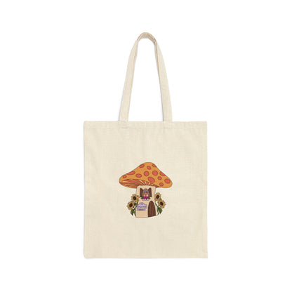 Mushroom House Cotton Canvas Tote Bag