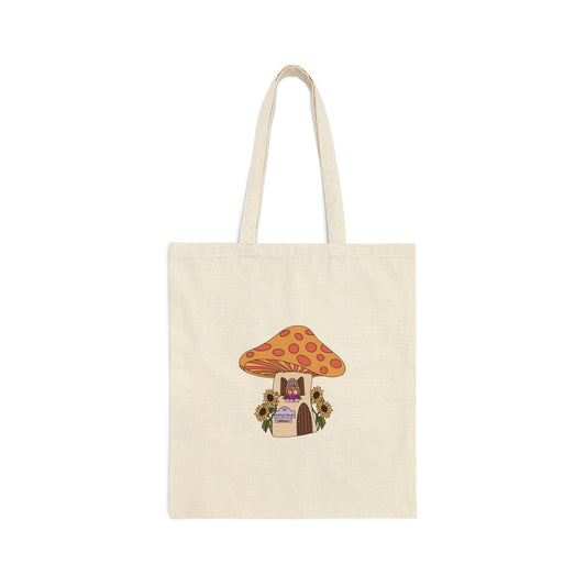 Mushroom House Cotton Canvas Tote Bag