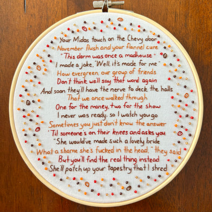 Champagne Problems - Hand Embroidered Decor