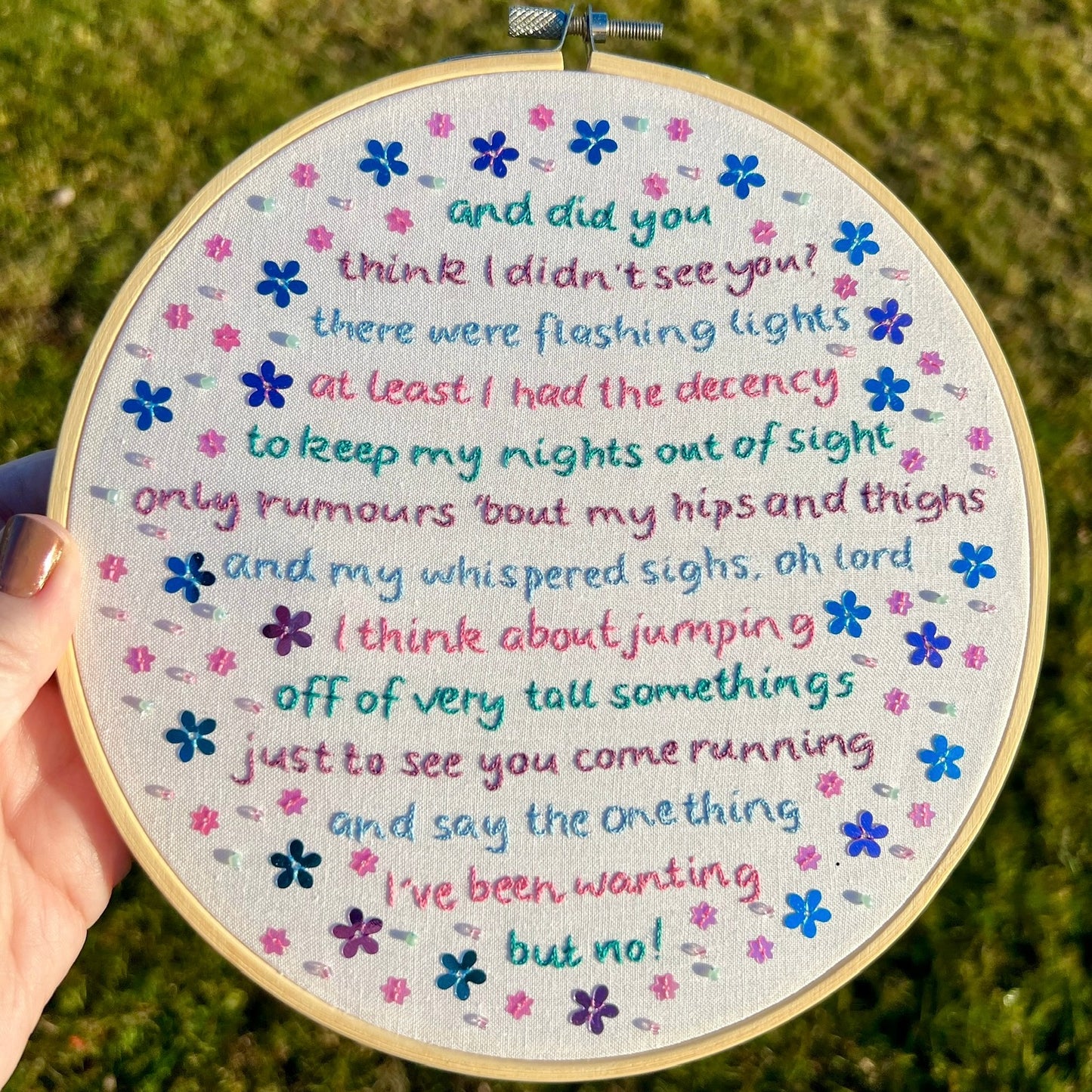 Is It Over Now? -    Hand Embroidered Decor