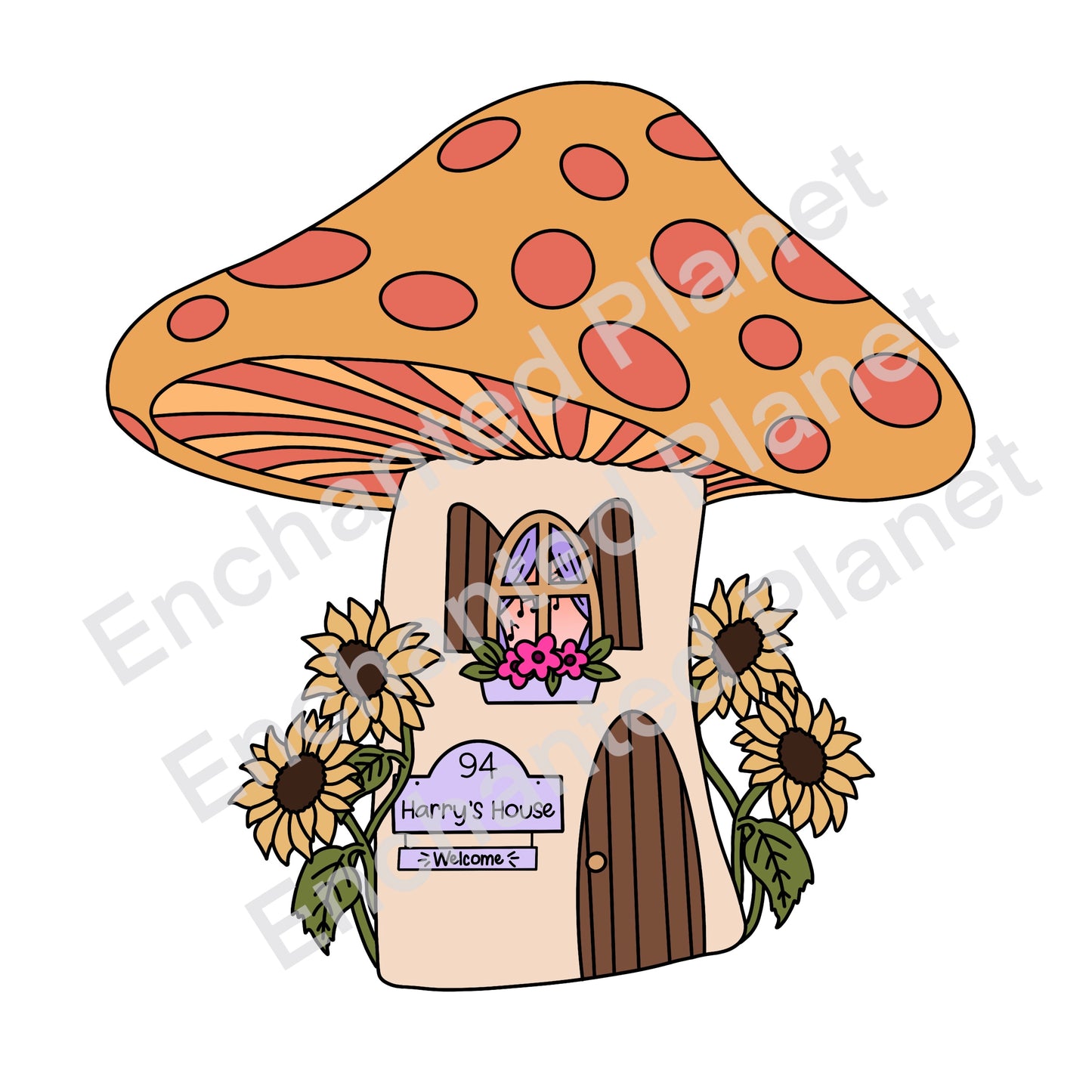 Mushroom House Cotton Canvas Tote Bag