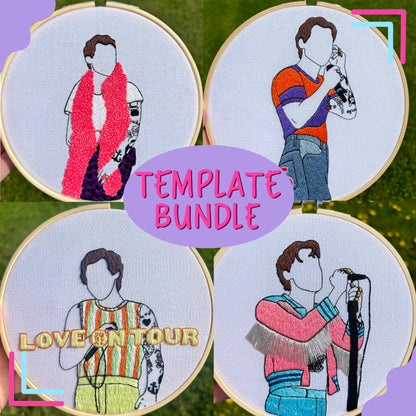 Tour Outfits Embroidery Template Bundle of Four (London, Manchester, Chicago, LA)