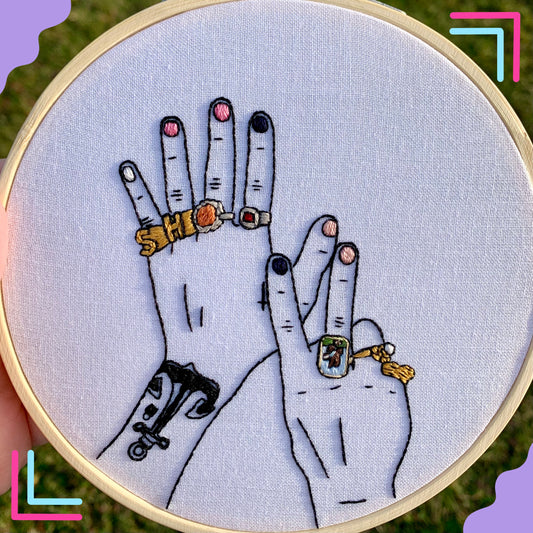 Nail Polish and Rings Embroidery Template